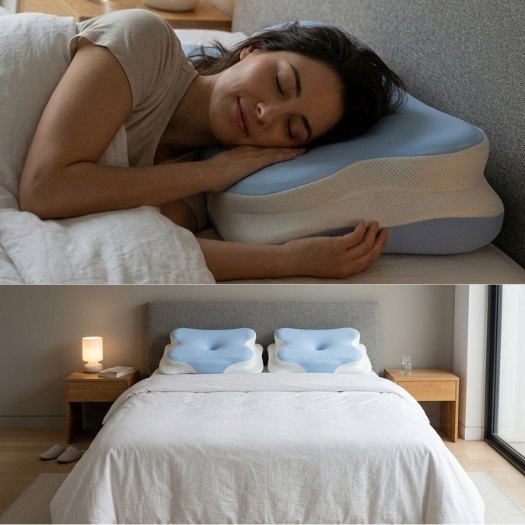 Derila Ergo Pillow ergonomic support features Derila Ergo Pillow ergonomic head, neck and arm support design